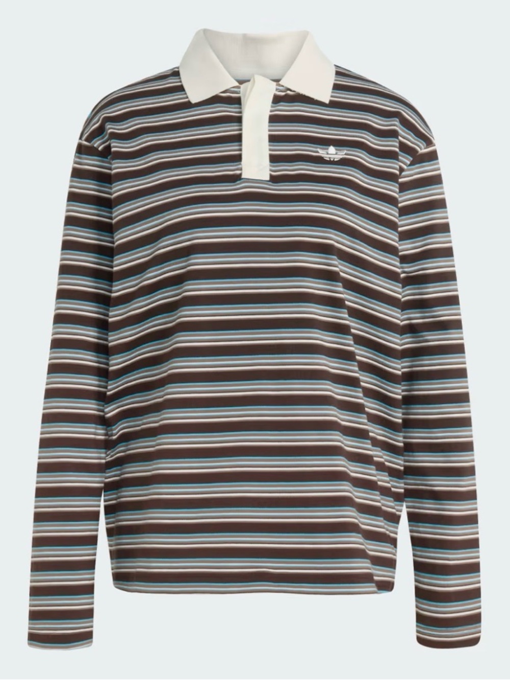 adidas Striped Long Sleeve Oversized Polo Shirt 2026 spring
